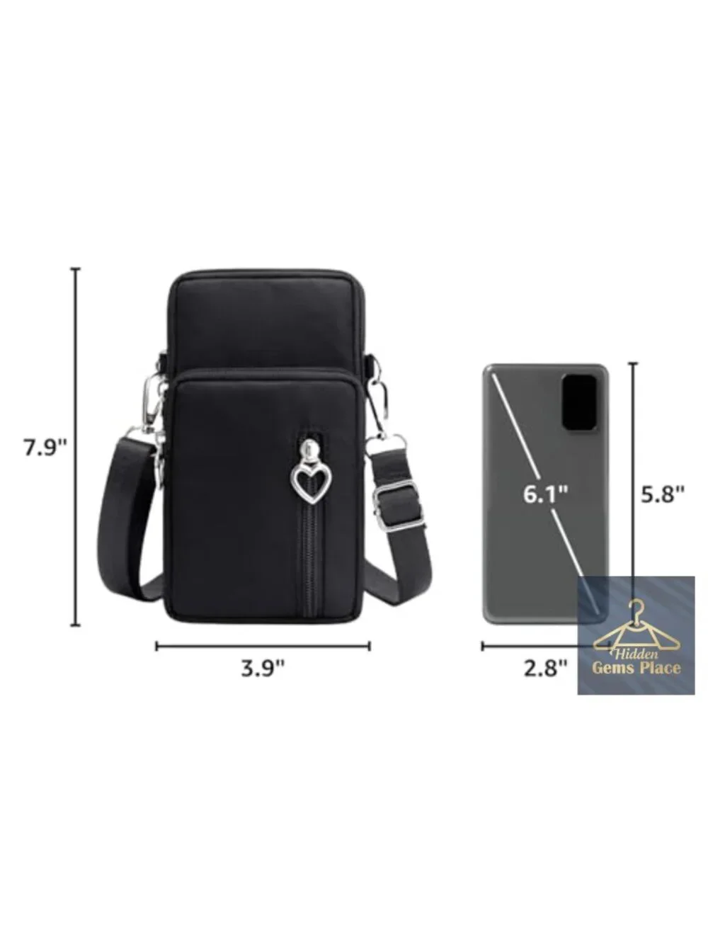 Nylon Small Crossbody Wallet Phone Bag with Adjustable Strap